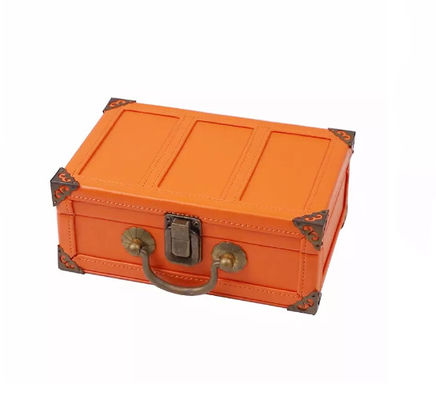 جعبه عطر MDF PU Leather Box Flocking جعبه کادو چمدان دست ساز