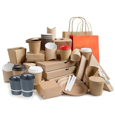 جعبه بسته بندی غذای سفارشی آماده غذای آماده / جعبه غذای کاغذی کرافت ODM FSC