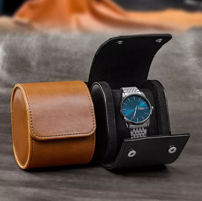 جعبه بسته بندی ساعت مچی چرم PU لوگوی سفارشی 3.9*3.2*2.7 اینچ