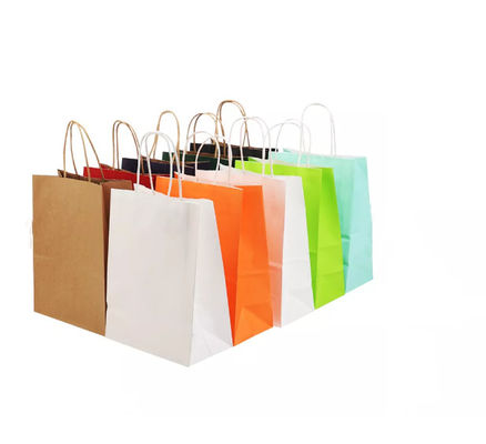 لاک زدن کیف دستی کاغذ کرافت بازیافتی قهوه ای کیسه کاغذ کرافت SGS