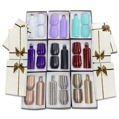 جعبه هدیه 500 میلی لیتری 12 اونس شیشه شراب عایق از فولاد ضد زنگ