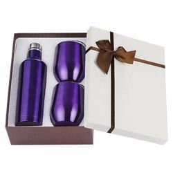 جعبه هدیه 500 میلی لیتری 12 اونس شیشه شراب عایق از فولاد ضد زنگ