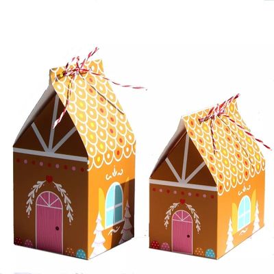 جعبه های هدیه کریسمس شکل خانه برای مقوای یکبار مصرف آب نبات